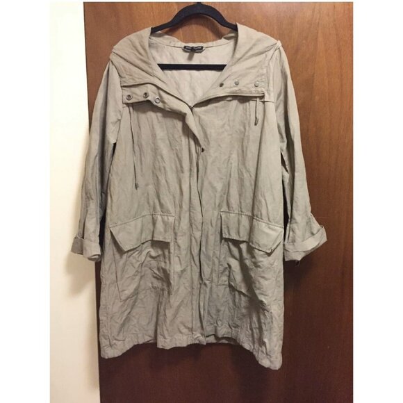 EILEEN FISHER Organic Cotton Blend Hooded Full Zip Hoodie Jacket Size: M - Picture 1 of 10